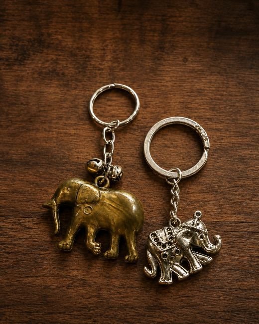Metal Elephant Key Tag