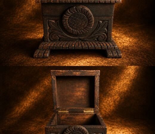 Carved Wooden Jewellery Box