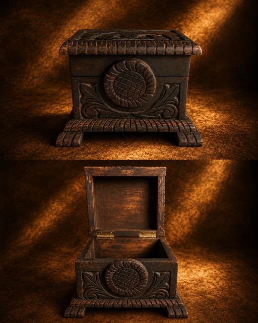 Carved Wooden Jewellery Box