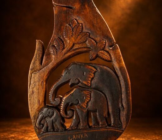 Sri Lanka Shaped Carved Wooden Wall Plaque