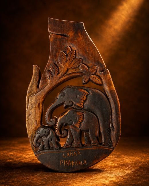 Sri Lanka Shaped Carved Wooden Wall Plaque
