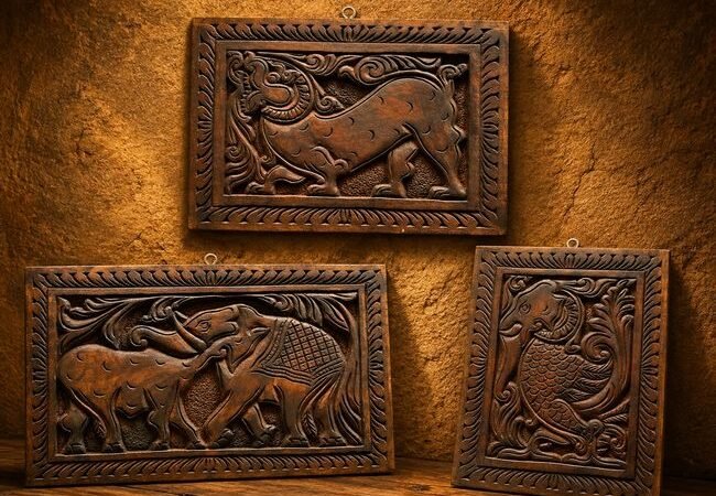 Carved Wooden Wall Plaque IV